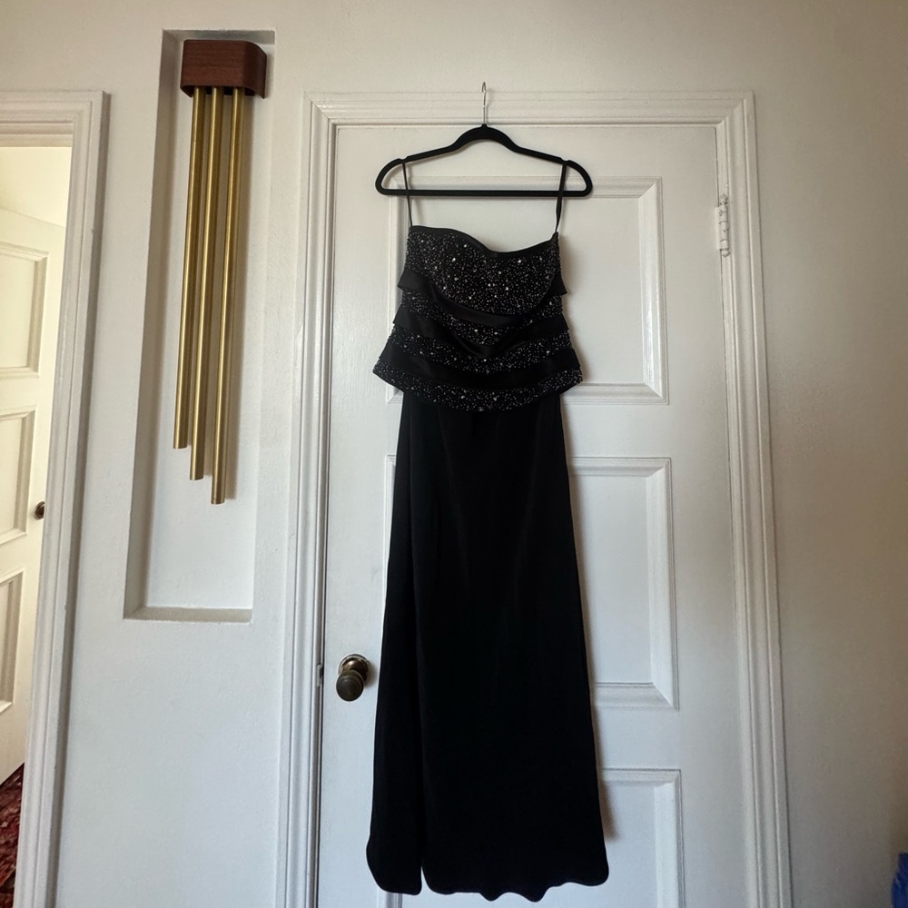 Montage by Mon Cheri strapless vintage sequined cocktail dress Black large